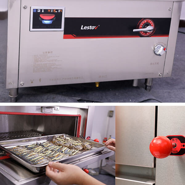 Three Doors Commercial Induction Seafood Steamer Cabinet