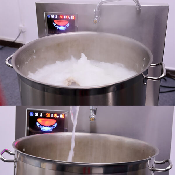 Double Burners Commercial Induction Soup Cooker With Glass Ceramic